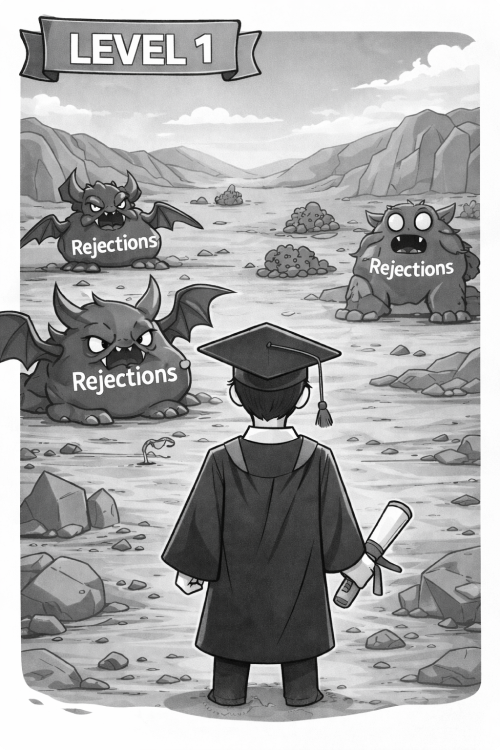 Level 1 — facing rejections as a new graduate